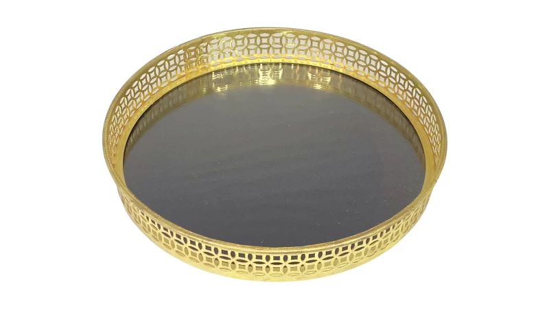 DC BANDEJA GLAS   GOLD METAL FH190379M La Francesa