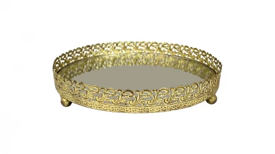 DC BANDEJA GLAS   GOLD METAL FH180803S La Francesa