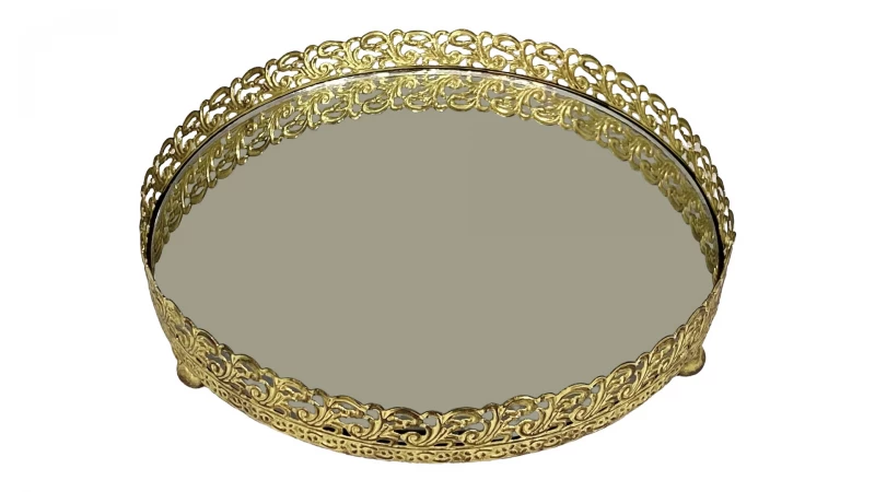 DC BANDEJA GLAS   GOLD METAL FH180803S La Francesa