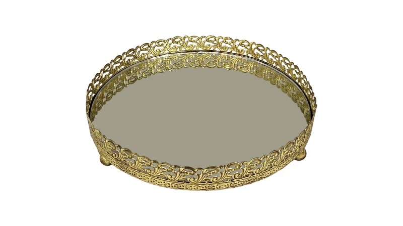 DC BANDEJA GLAS   GOLD METAL FH180803S La Francesa