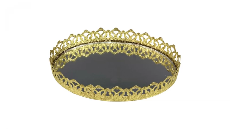 DC BANDEJA GLAS   GOLD METAL FH190896S La Francesa